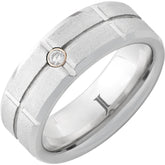 Serinium Men's Diamond Beveled Grid Ring